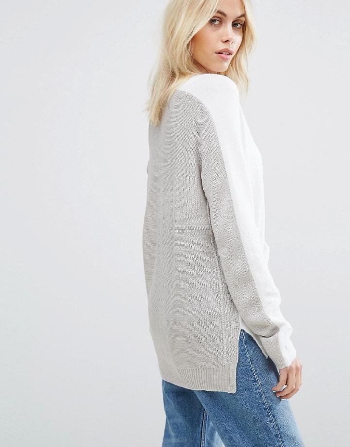 John & Jenn Byron Mixed Yarn 3 Pocket Open Cardigan - White