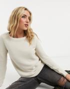 Vila Round Neck Lightweight Sweater In Oatmeal-neutral