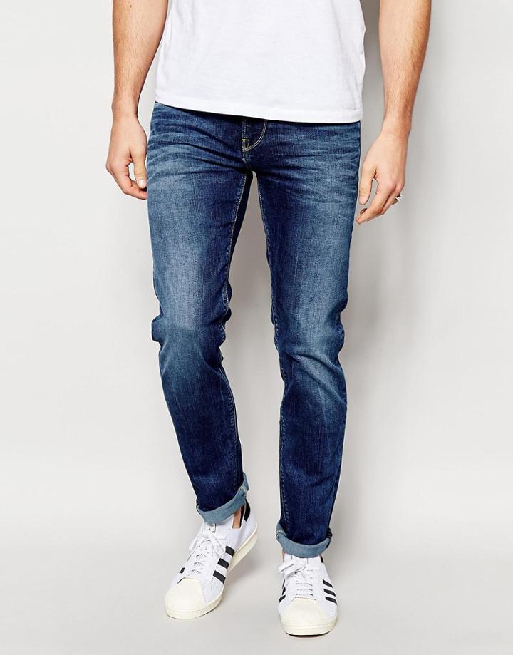 Pepe Jeans Hatch Stretch Slim Fit Streak Mid Wash - Streak Mid Wash