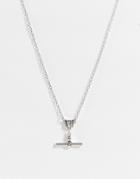 Icon Brand T-bar Necklace In Silver