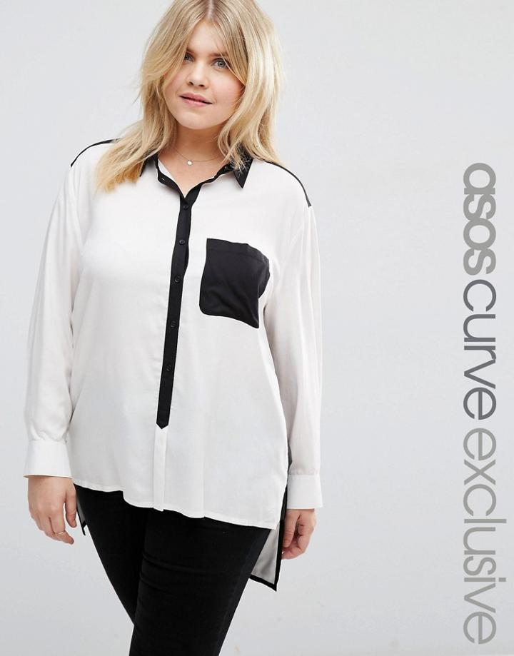 Asos Curve Mono Color Block Shirt - Multi