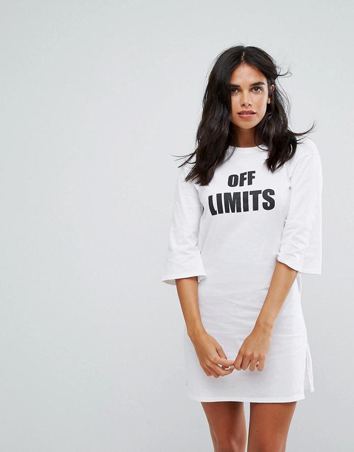 Heartbreak Off Limits T-shirt Dress - White
