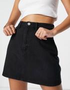 Missguided Denim Mini Skirt In Black