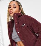 Columbia Lodge Baffled Sherpa Jacket In Burgundy Exclusive At Asos-red