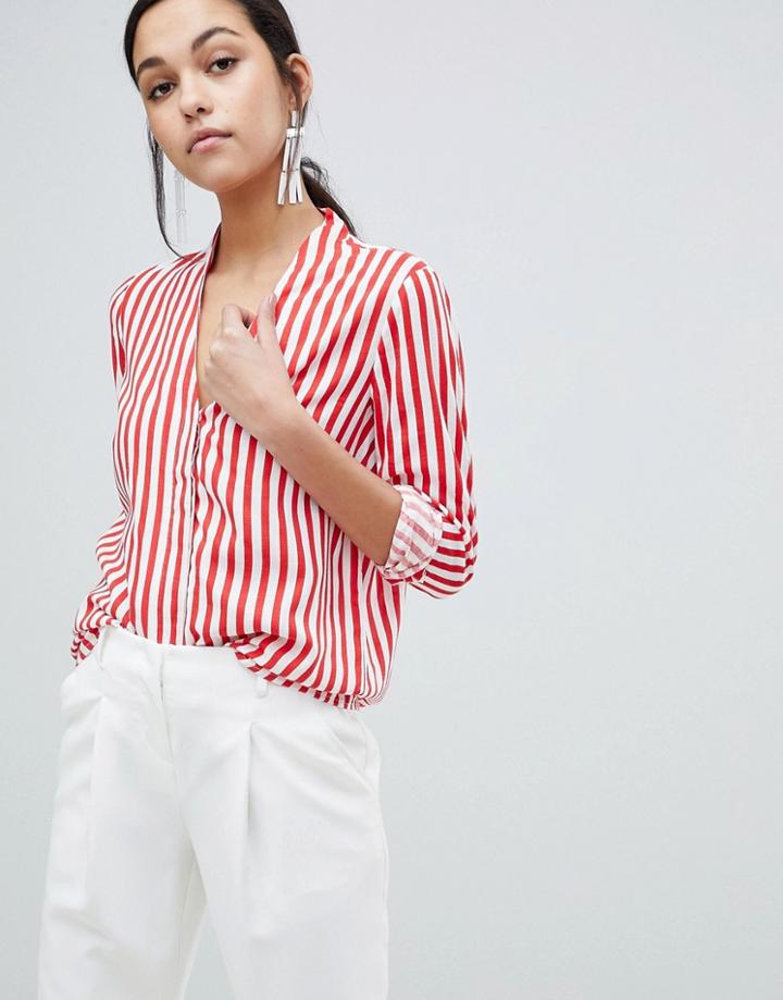 Y.a.s Trey Striped Shirt - Red
