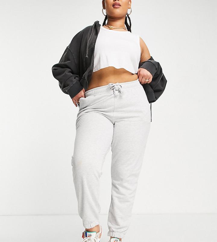 Collusion Plus Skinny Sweatpants In Charcoal-grey