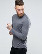 Selected Homme Longline Long Sleeve Top With Pocket - Gray