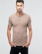 Asos Extreme Muscle Jersey Polo In Beige - Sand Dune