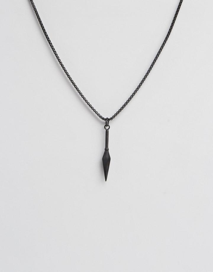Vitaly Kunai Pendant Necklace In Black - Black