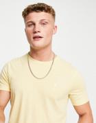 Abercrombie & Fitch Icon Logo Curved Hem T-shirt In Yellow
