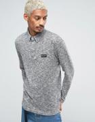 Nicce London Knitted Long Sleeve Polo Shirt - Gray