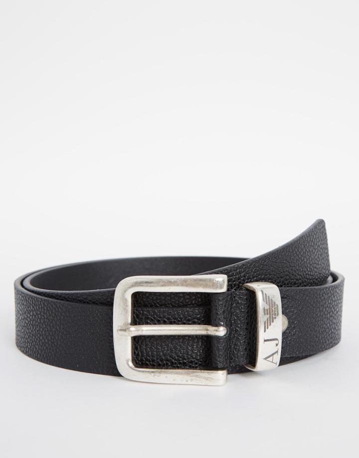 Armani Jeans Leather Belt - Black