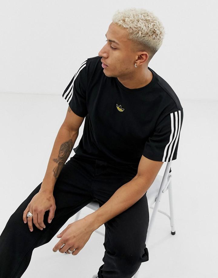 Adidas Originals Floating Stripe T-shirt Black Dv3262 - Black