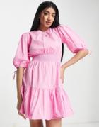 Influence Puff Sleeve Mini Dress In Pink