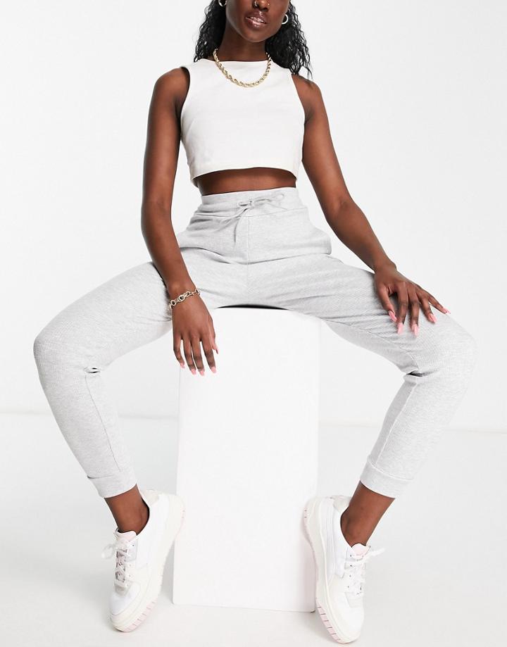 Puma Classics Ribbed Slim Sweatpants In Gray