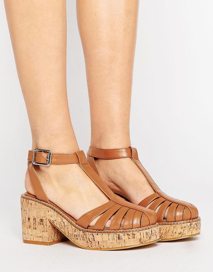 Asos Oasis Cork Platform Shoes - Tan