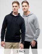 Jack & Jones Originals Overhead Hoodie 2 Pack - Multi