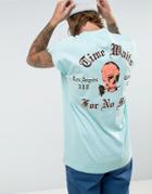 Asos Oversized Sleeveless T-shirt With Skull Print - Blue