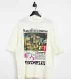 Collusion Graphic Print T-shirt In Cream-white