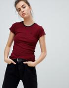 Volcom Stripe Short Sleeve T Shirt In Red - Red