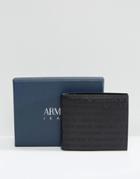 Armani Jeans All Over Logo Wallet In Black - Black