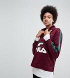 Fila Funnel Neck Track Top In All Over Logo - Red