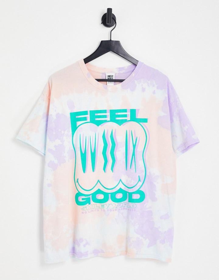 New Look Feel Good Smiley T-shirt In Multi