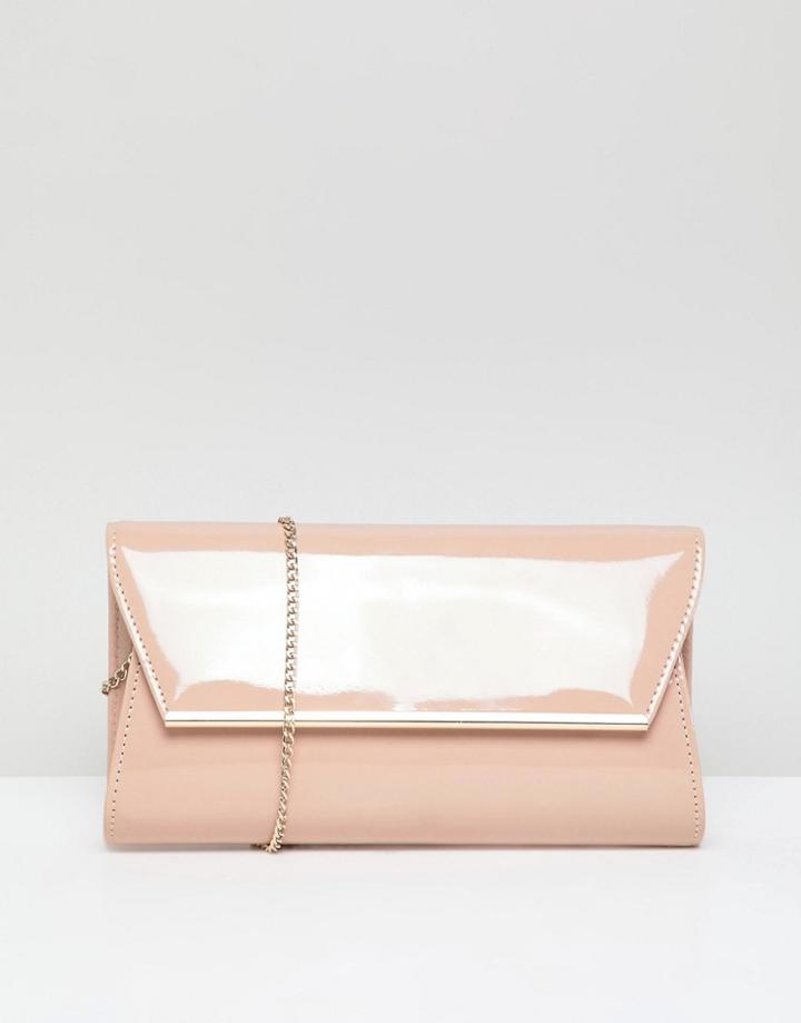 Lipsy Gold Bar Detail Clutch - Pink