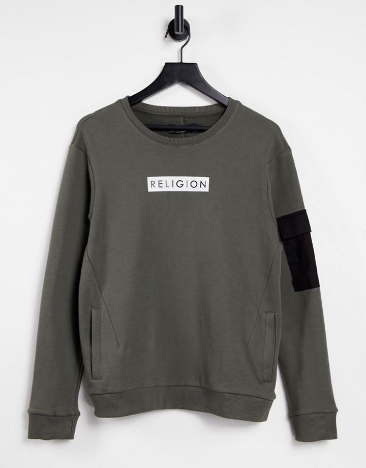 Religion Cadet Sweatshirt In Khaki-green