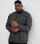 Jacamo Roll Neck Knitted Sweater In Gray - Gray