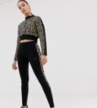 Puma Cheetah Print Side Stripe T7 Legging - Black