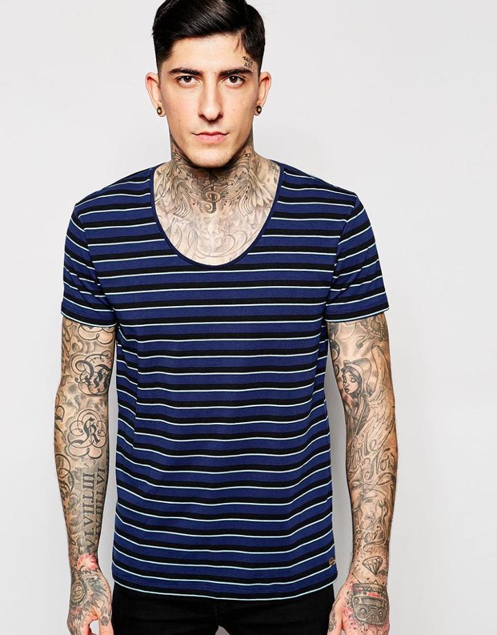 Scotch & Soda T-shirt In Blue Stripe - Blue Stripe