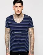 Scotch & Soda T-shirt In Blue Stripe - Blue Stripe