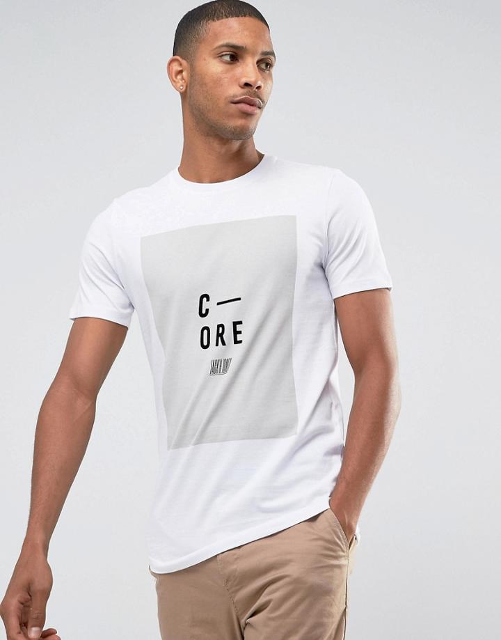 Jack & Jones Slim Logo T-shirt - Beige