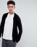 Threadbare Knitted Bomber Zip Through - Black