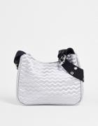 Asos Design 90's Shoulder Bag In Silver Swirl Nylon