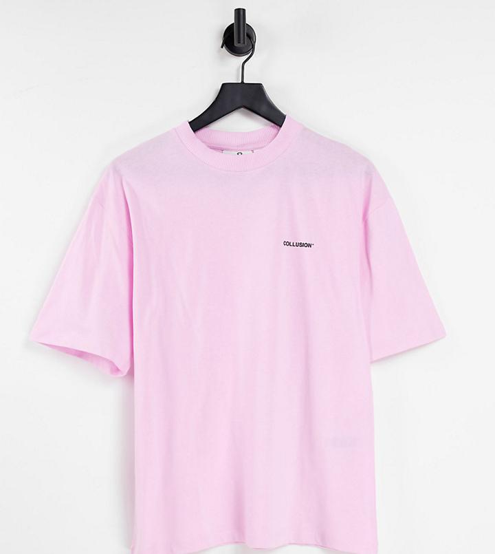 Collusion Unisex Oversized Logo T-shirt In Lilac-purple