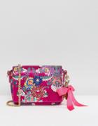 Faith Embroidered Cross Body Bag - Pink
