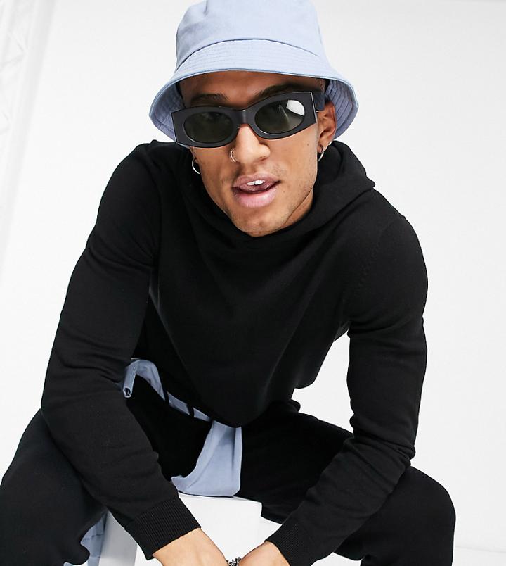 Asos Design Knitted Cotton Hoodie Set In Black