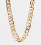 Asos Design Curve Necklace In Square Edge Curb Chain In Gold Tone