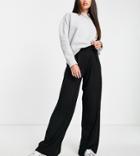Asos Design Tall Basic Wide Leg Jersey Pant In Black