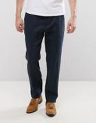 Selected Homme Tapered 100% Linen Pants - Navy