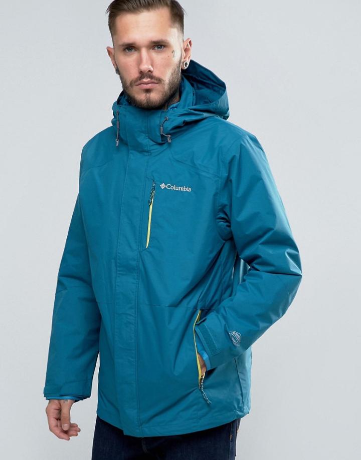 Columbia Element Blocker Jacket Detatchable Hood & Insulated Liner - Blue