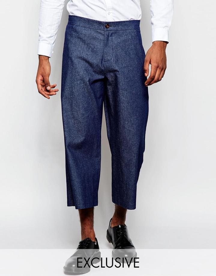 Reclaimed Vintage Denim Culottes - Blue