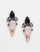 Nali Pink Crystal Edge Earrings