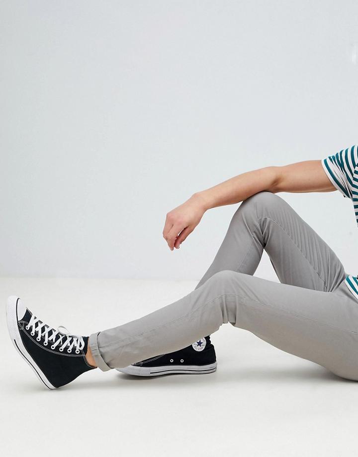New Look Skinny Fit Chinos In Gray