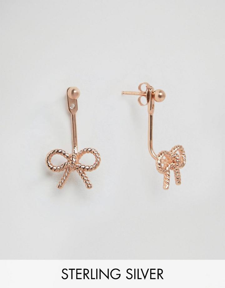 Olivia Burton Rose Gold Plated Bow Through & Through Earrings - Gold