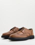 Bolongaro Trevor Leather Brogue Shoes With Ridge Sole-brown