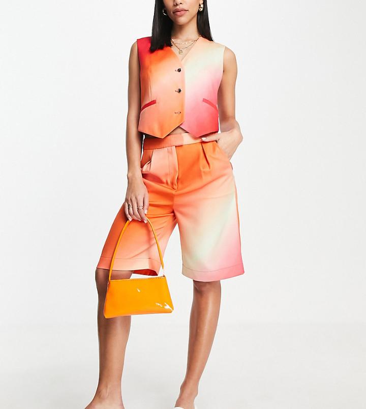 Annorlunda Ombre Shorts In Orange And Pink - Part Of A Set-multi