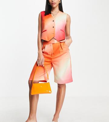 Annorlunda Ombre Shorts In Orange And Pink - Part Of A Set-multi